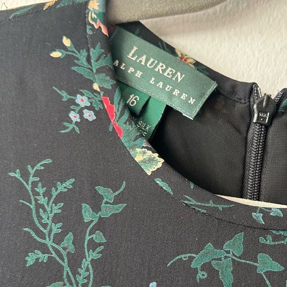 NWT Vintage Ralph Lauren Floral Foliage Silk Midi/Maxi Lined Dress - Picture 4 of 12